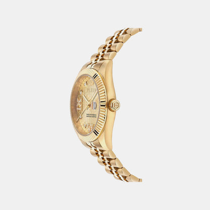 Philipp Plein Superlative Women Quartz Gold Dial Analog Stainless Steel Watch Pwyfa0425