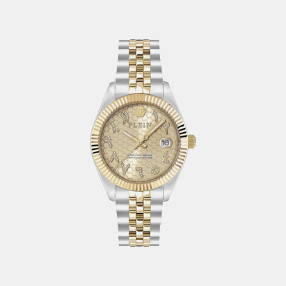 Philipp Plein Women Quartz Gold Dial Analog Stainless Steel Watch Pwyfa0526