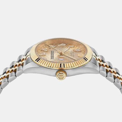 Philipp Plein Women Quartz Gold Dial Analog Stainless Steel Watch Pwyfa0526