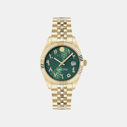 Philipp Plein Women Quartz Green Dial Analog Stainless Steel Watch Pwyfa0626