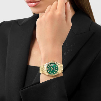 Philipp Plein Women Quartz Green Dial Analog Stainless Steel Watch PWYFA0626