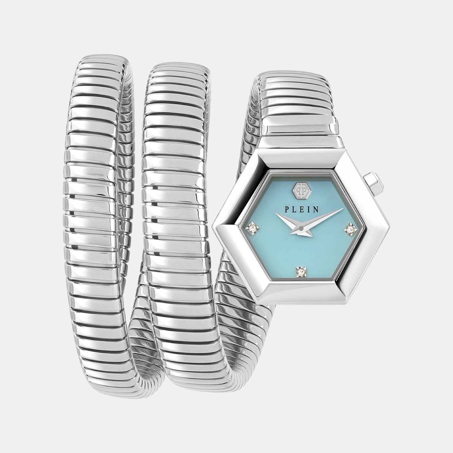 Philipp Plein Women Quartz Turquoise Dial Analog Stainless Steel Watch Pwzaa0625