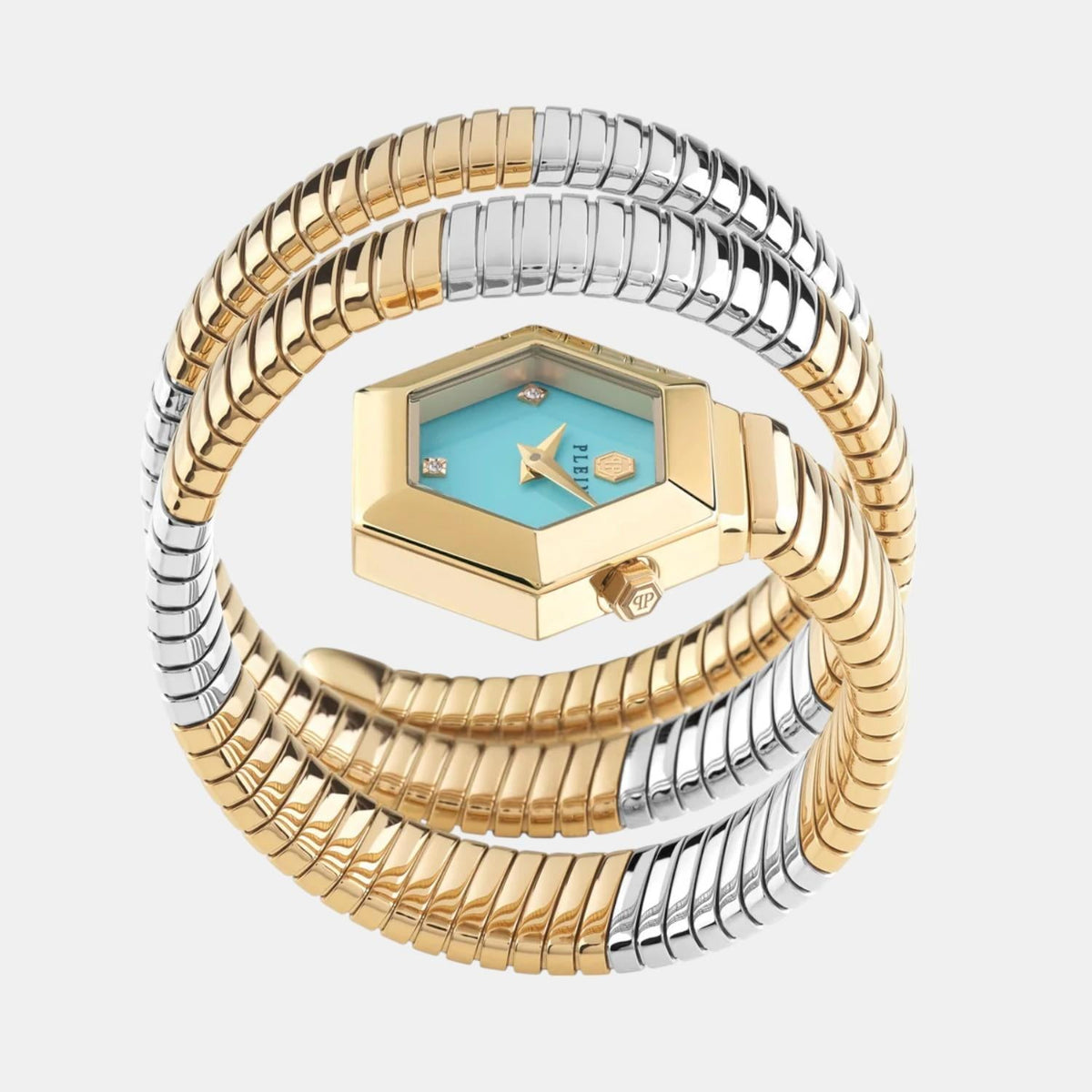 Philipp Plein Women Quartz Turquoise Dial Analog Stainless Steel Watch PWZAA0725