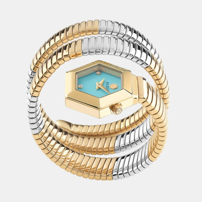 Philipp Plein Women Quartz Turquoise Dial Analog Stainless Steel Watch PWZAA0725