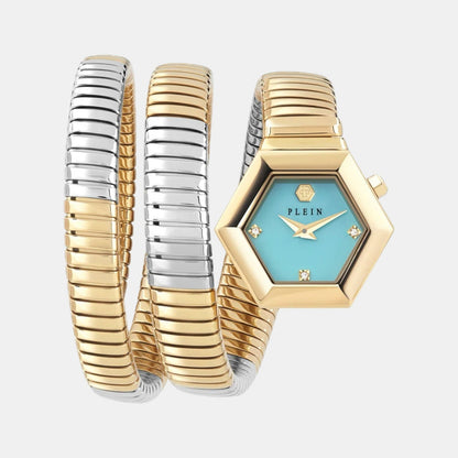 Philipp Plein Women Quartz Turquoise Dial Analog Stainless Steel Watch Pwzaa0725