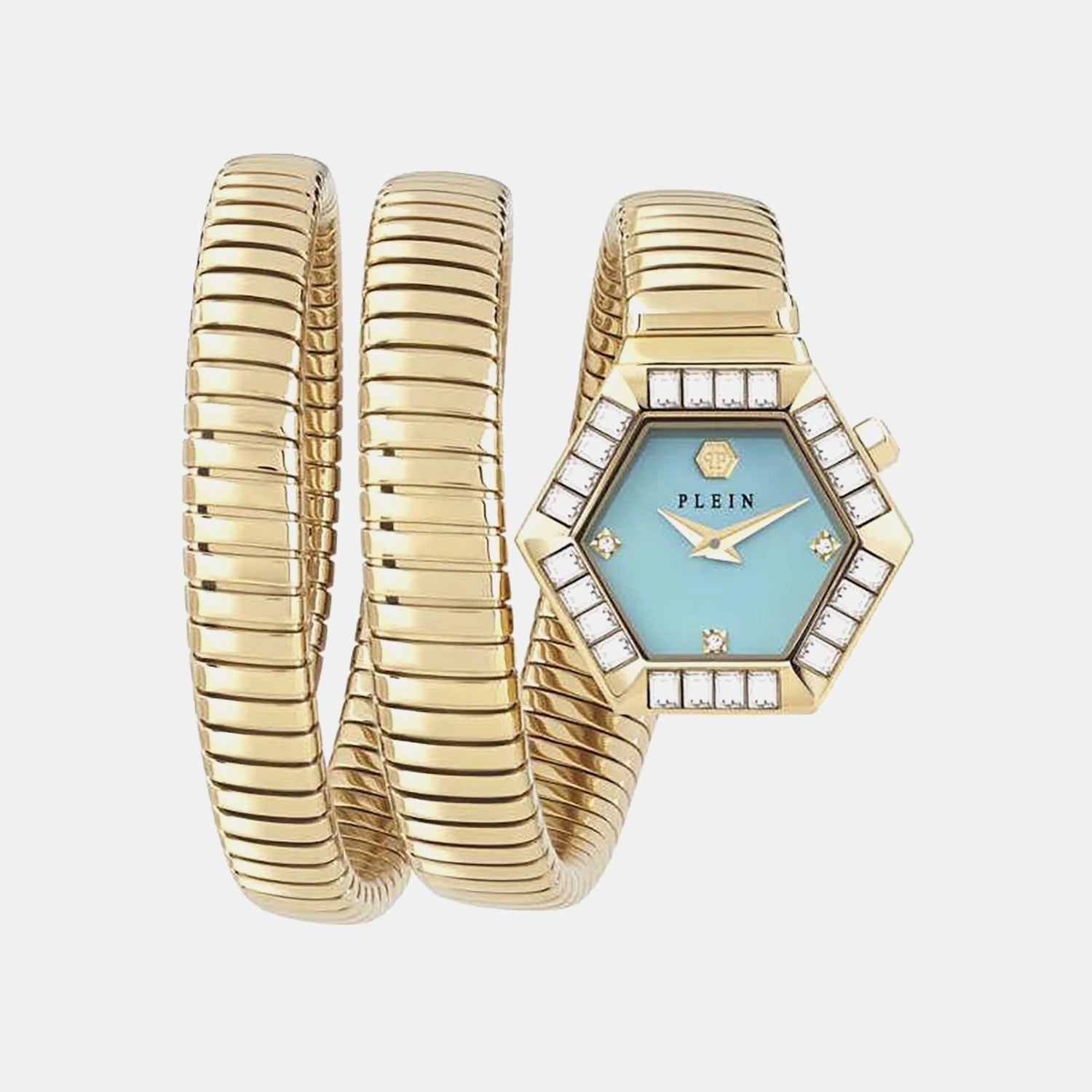 Philipp Plein Women Quartz Turquoise Dial Analog Stainless Steel Watch Pwzaa0825