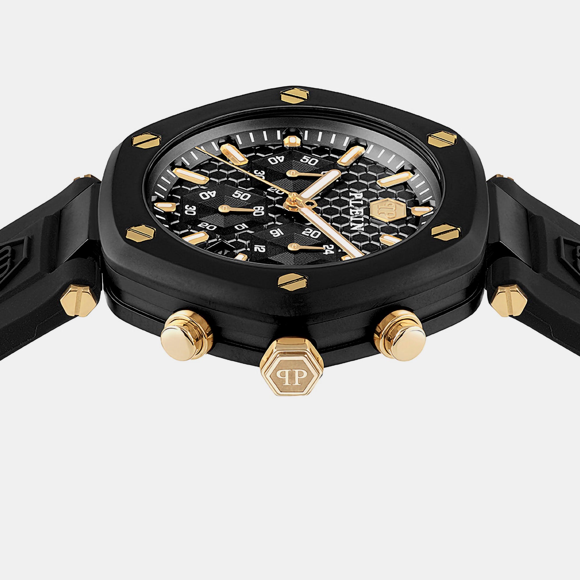 Philipp Plein Street Couture Men Quartz Black Dial Chronograph Silicone Watch Pwzba0223