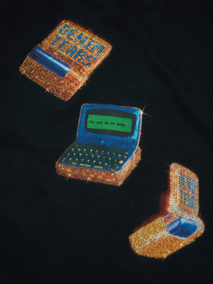 Denim Tears Two-Way Pager Tee Black