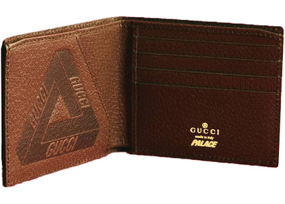 Palace X Gucci Gg-P Bi-Fold Wallet Beige
