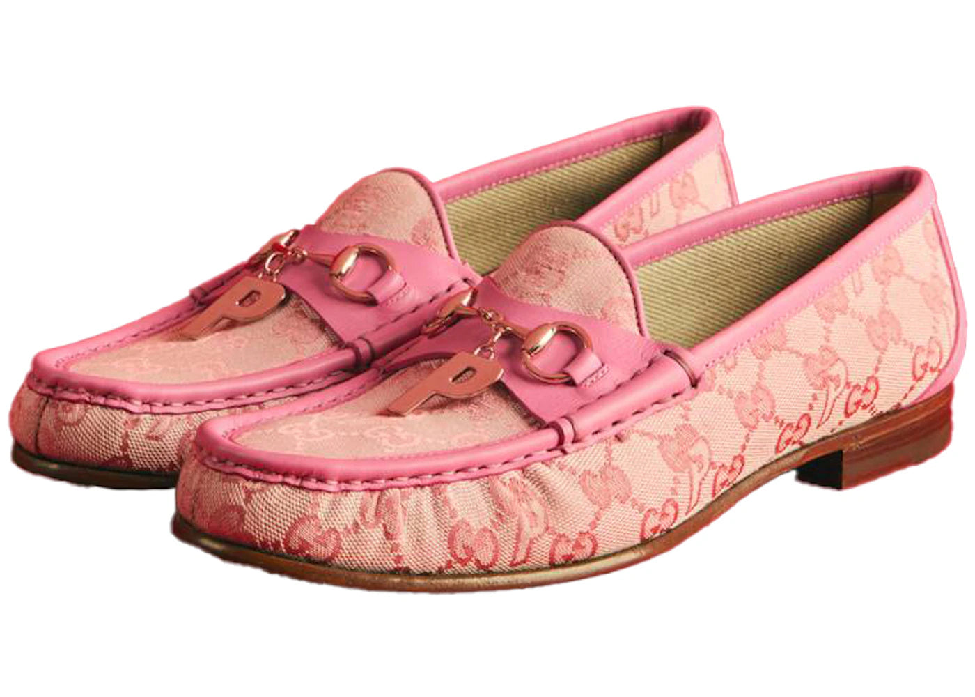 Palace X Gucci Gg-P Canvas Horsebit P Charm Loafers Pale Pink