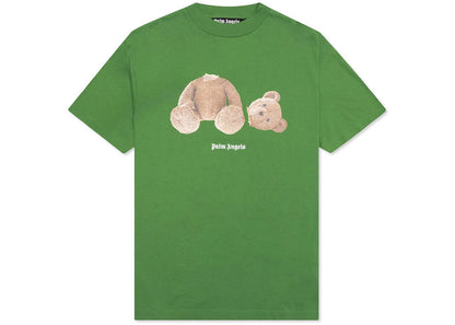 palm angels bear curved logo t-shirt bright green
