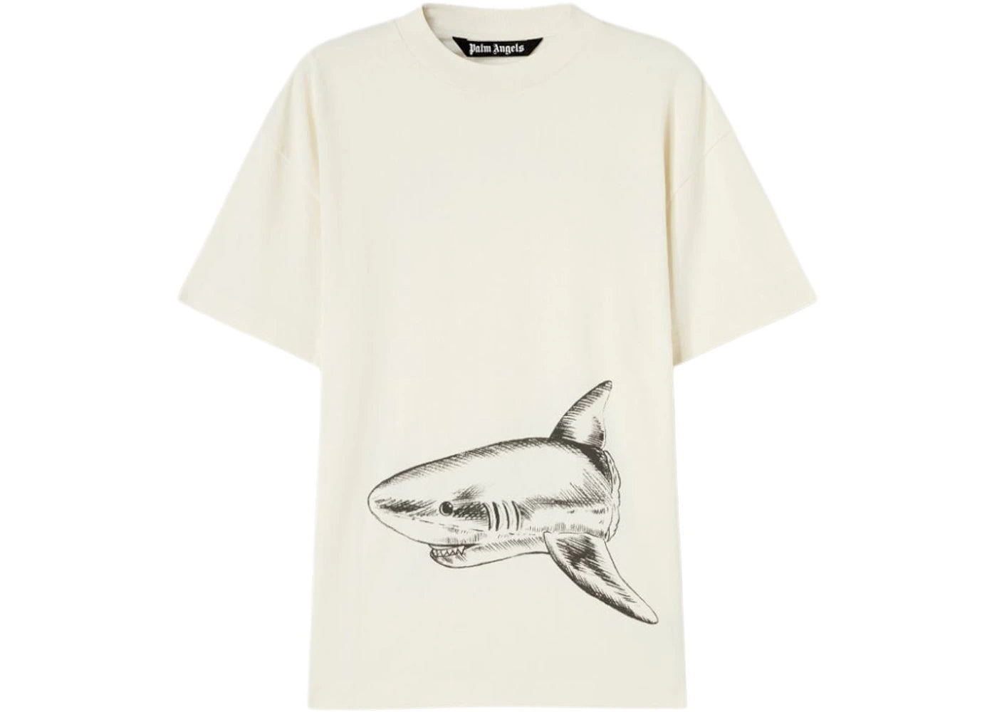 palm angels broken shark classic t-shirt butter/black