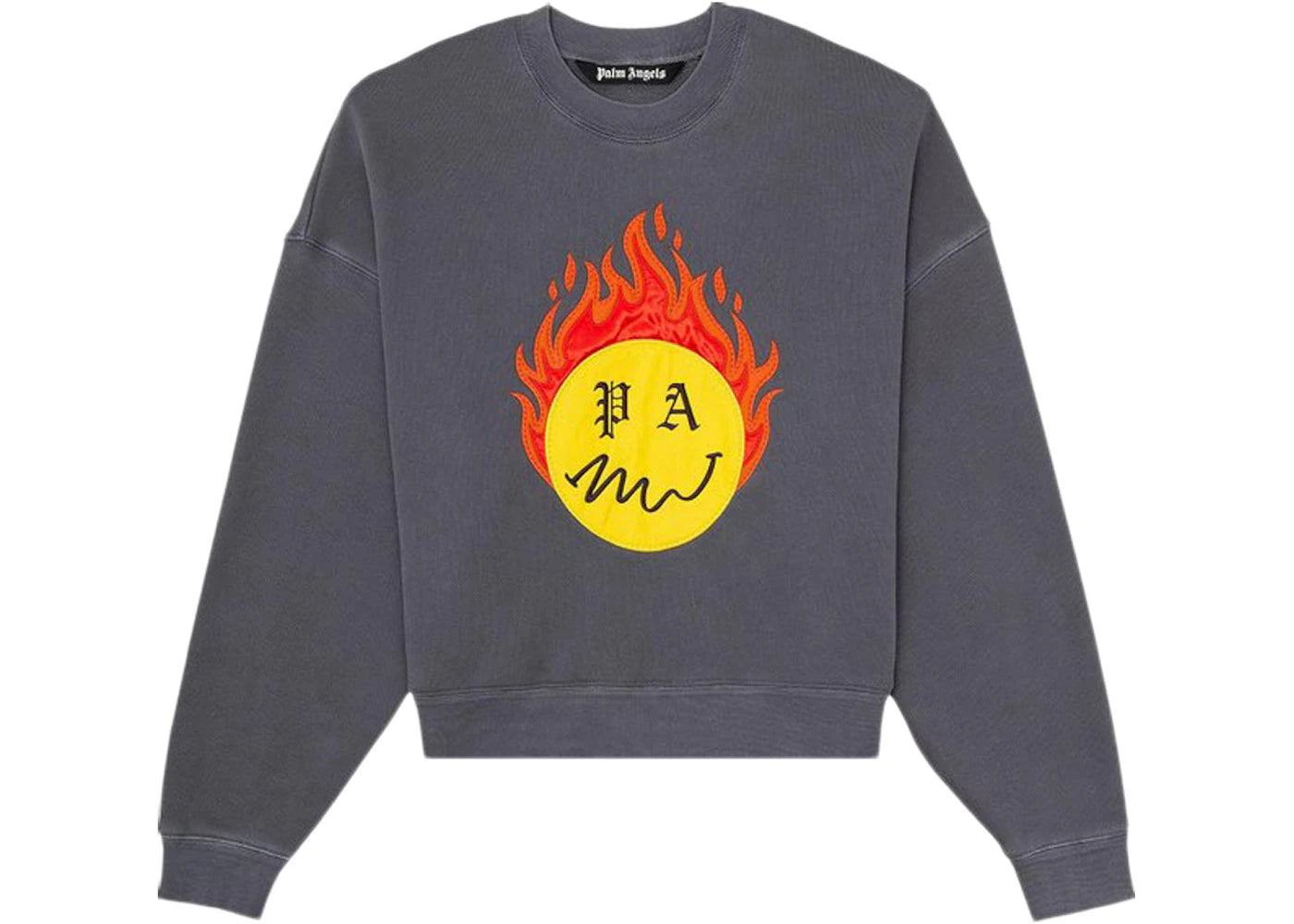 palm angels burning head crewneck black