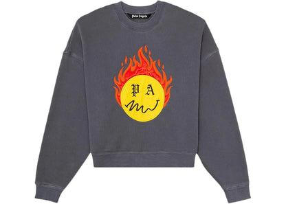 palm angels burning head crewneck black
