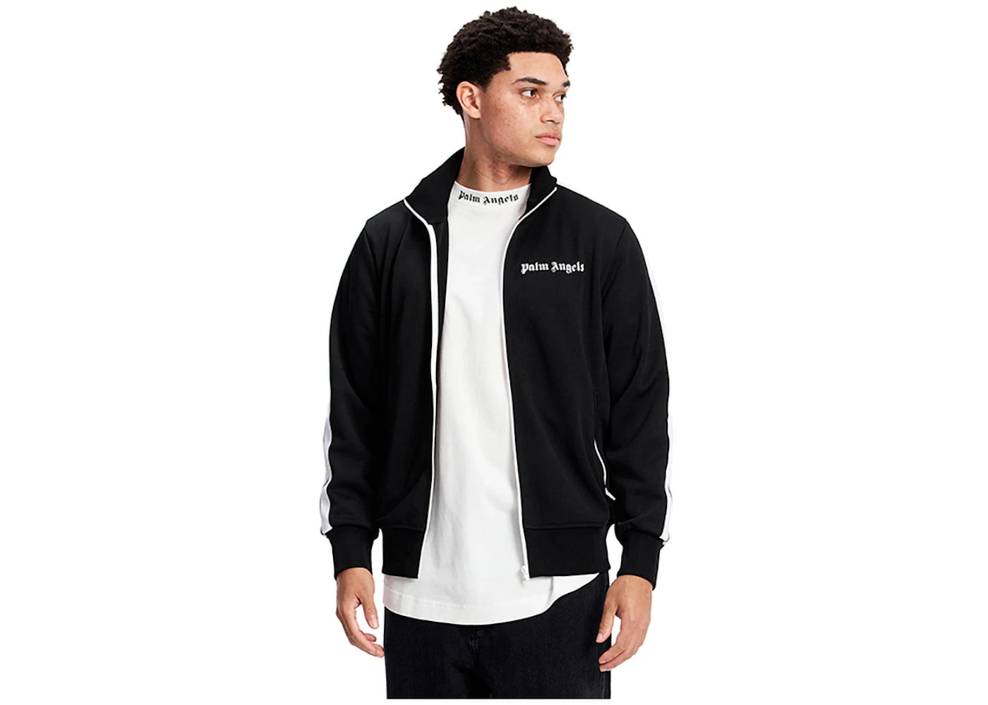 palm angels classic track jacket black/white ss22