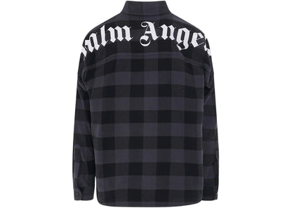 palm angels curved logo shirt black/grey