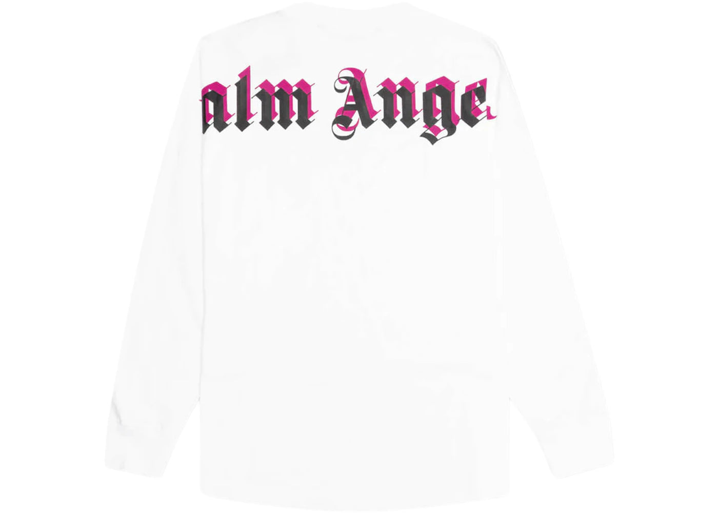 palm angels doubled logo longsleeve t-shirt white/black/fuschsia