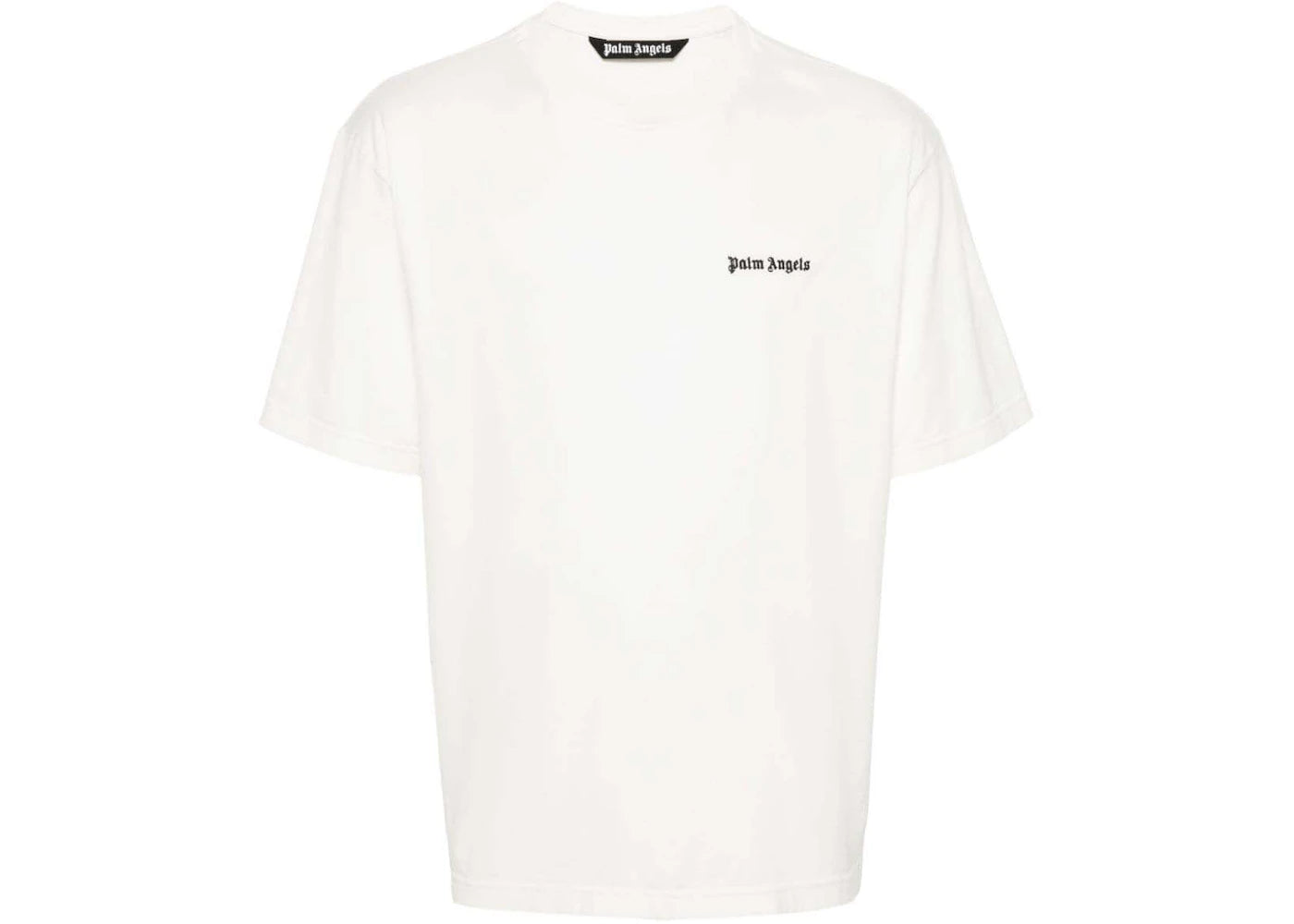 palm angels embroidered-logo cotton t-shirt off white