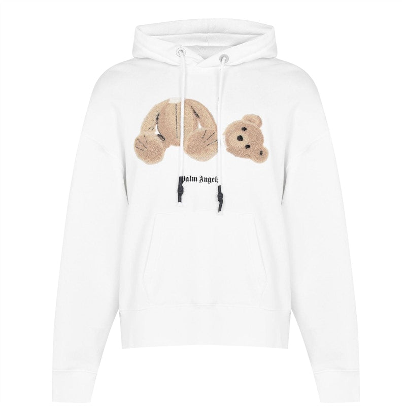 Palm Angels Bear Hoodie White Kicks Machine