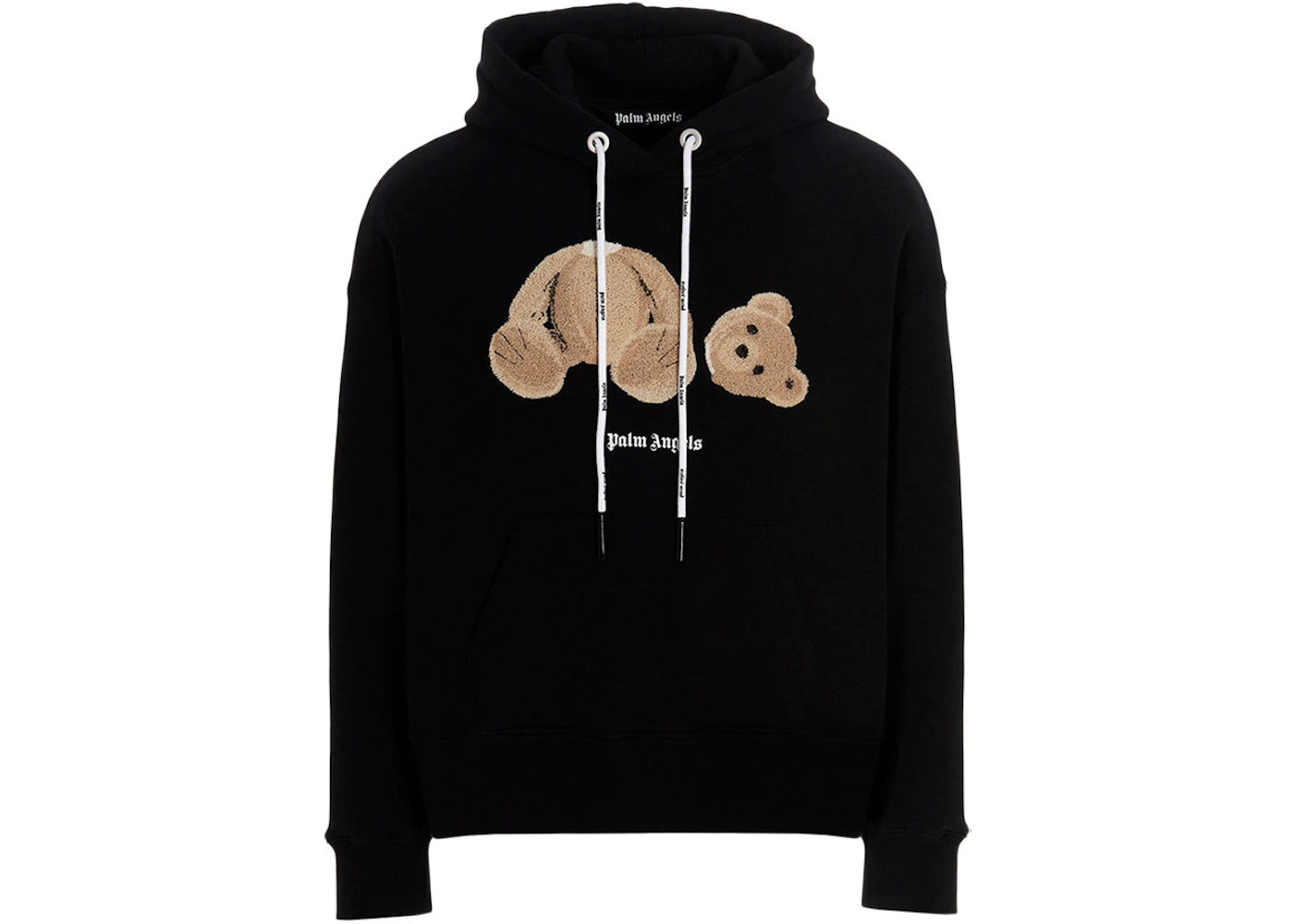 palm angels kill the bear popover hoodie black brown ss23
