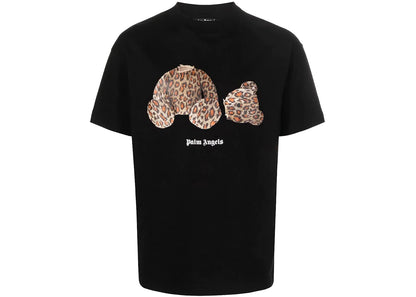 palm angels leopard bear classic t-shirt black/multicolor