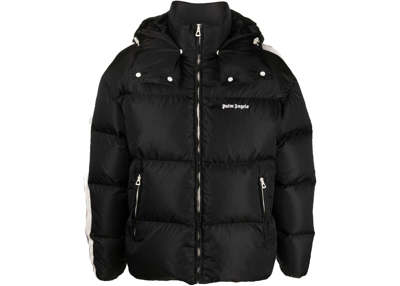 palm angels logo-print padded jacket black