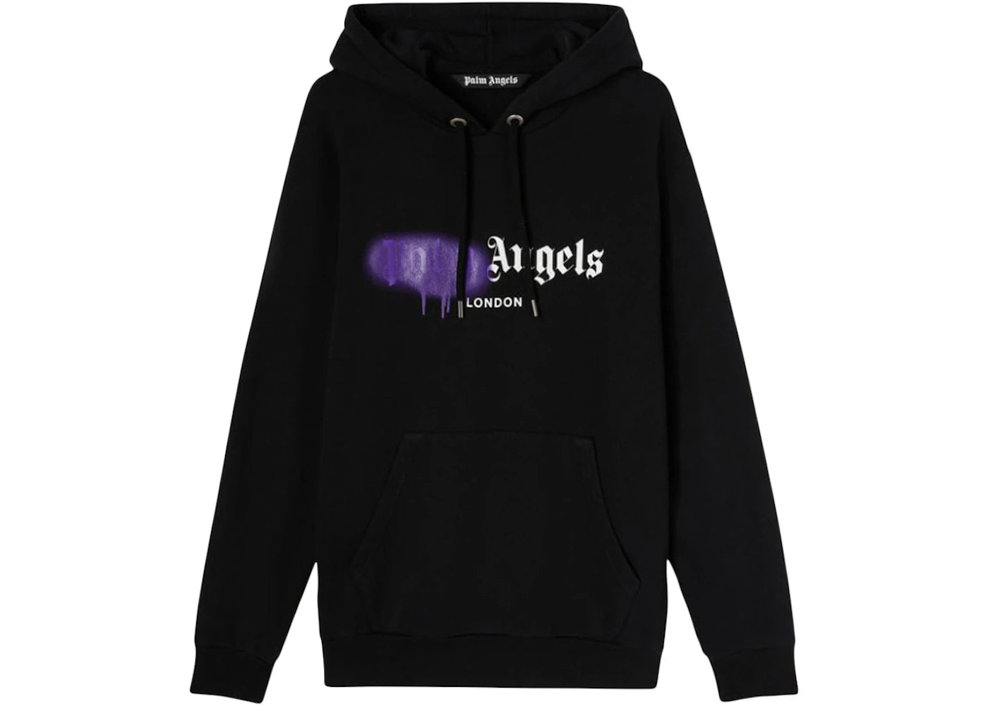 palm angels london sprayed hoodie black/purple