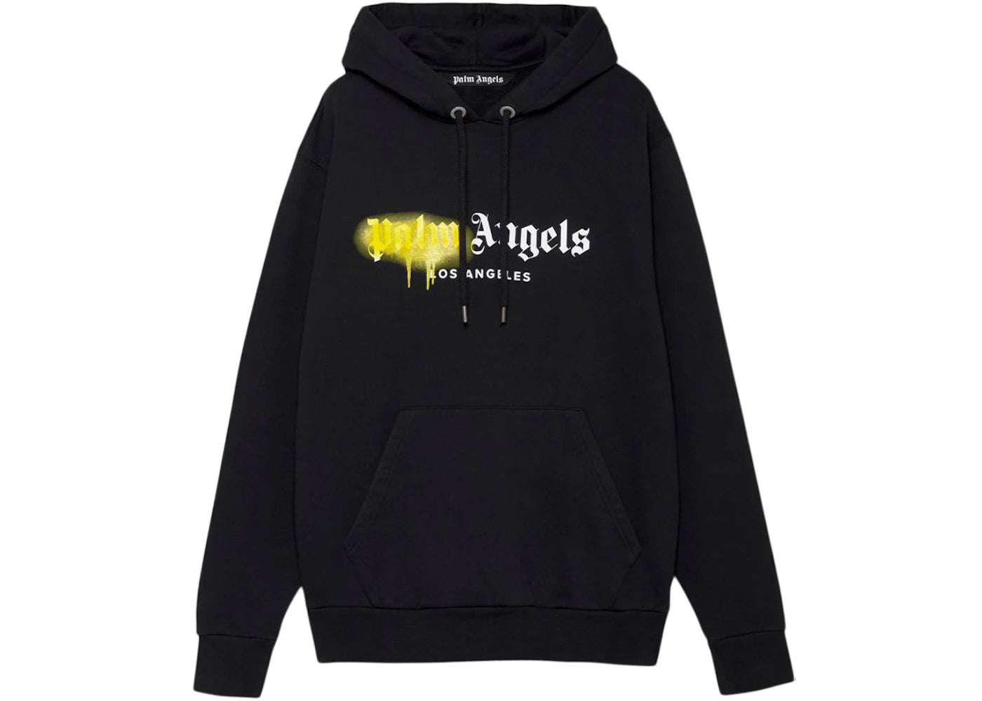 palm angels los angeles sprayed hoodie black/yellow