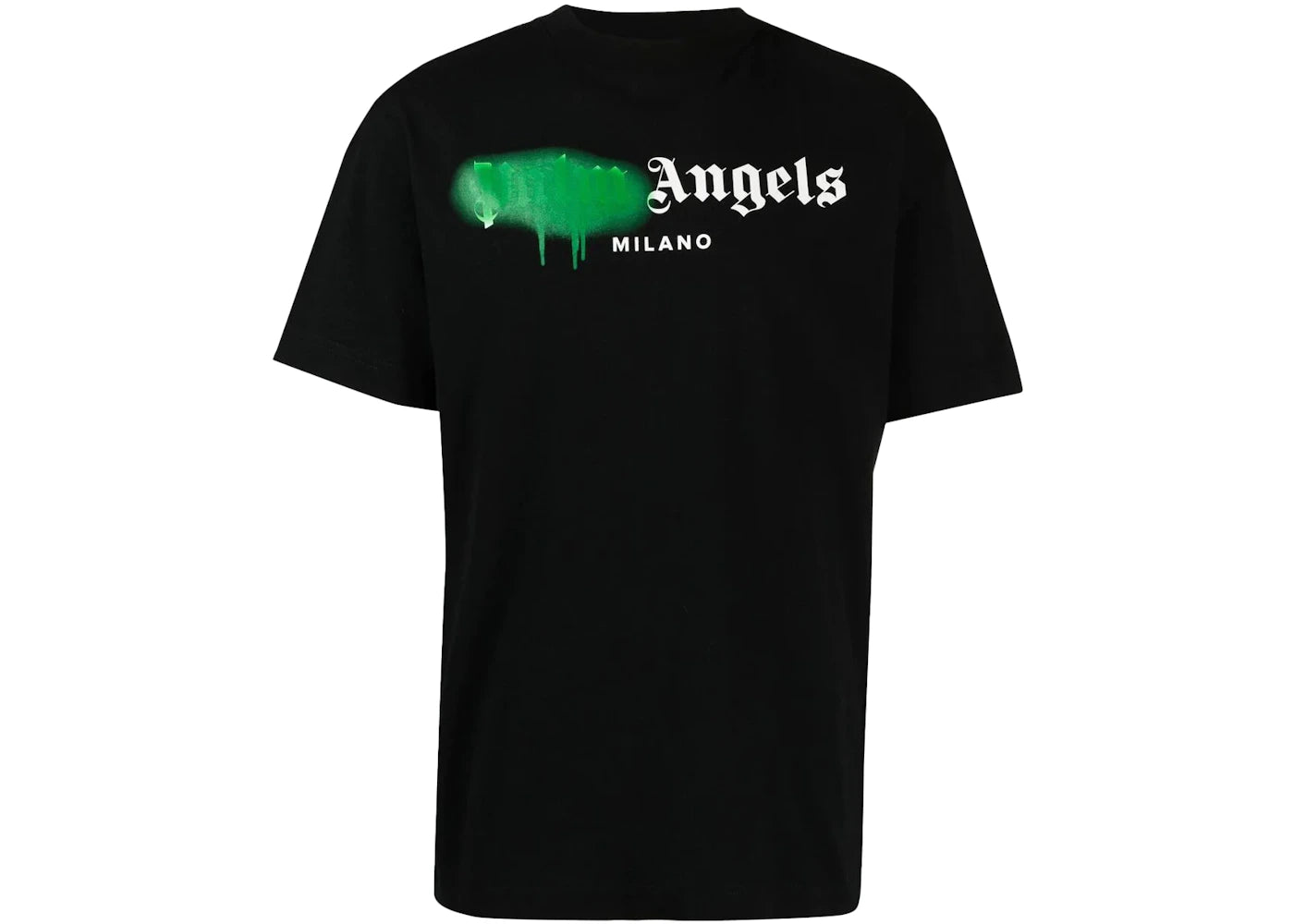 palm angels milano sprayed logo t-shirt black