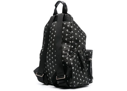 palm angels palm logo allover print backpack mini black/white 