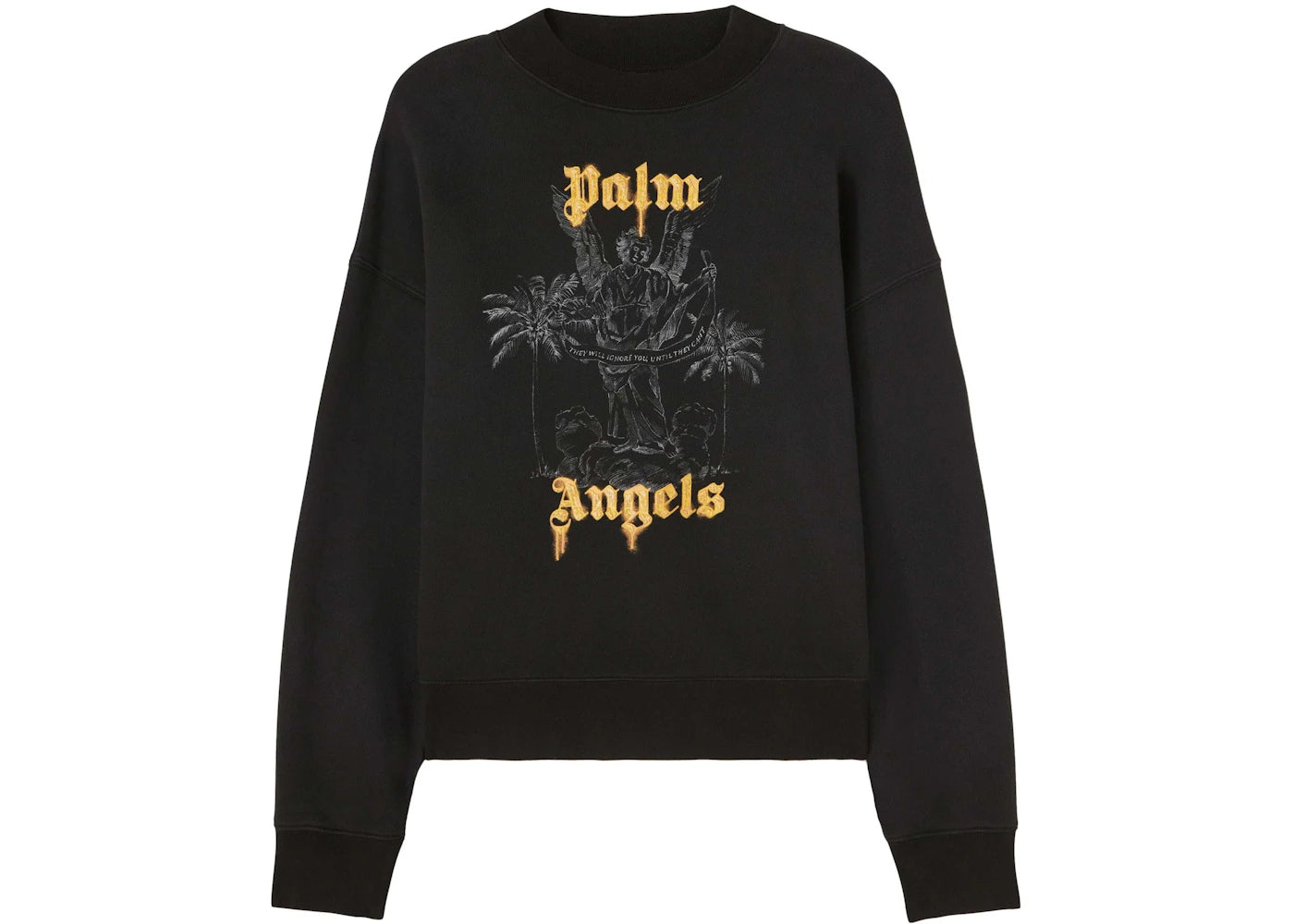 palm angels palms pencil crew sweatshirt black