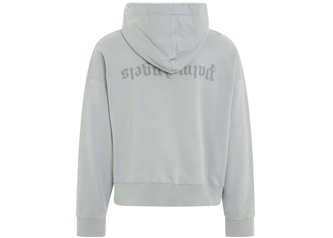 palm angels reverse logo zipped hooded jacket grey