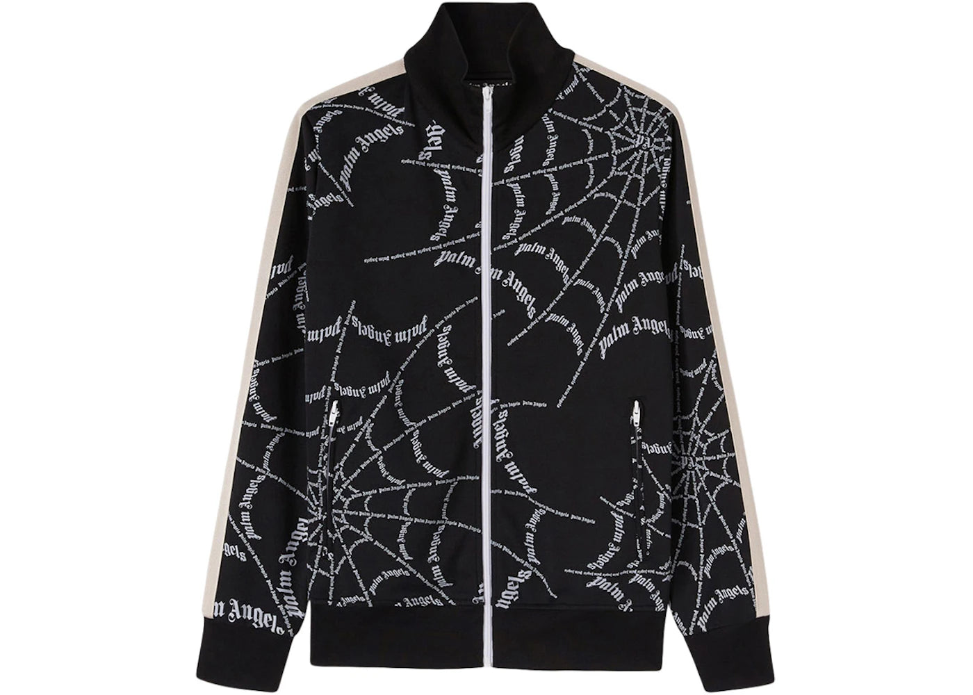 palm angels spider web classic track jacket black/white