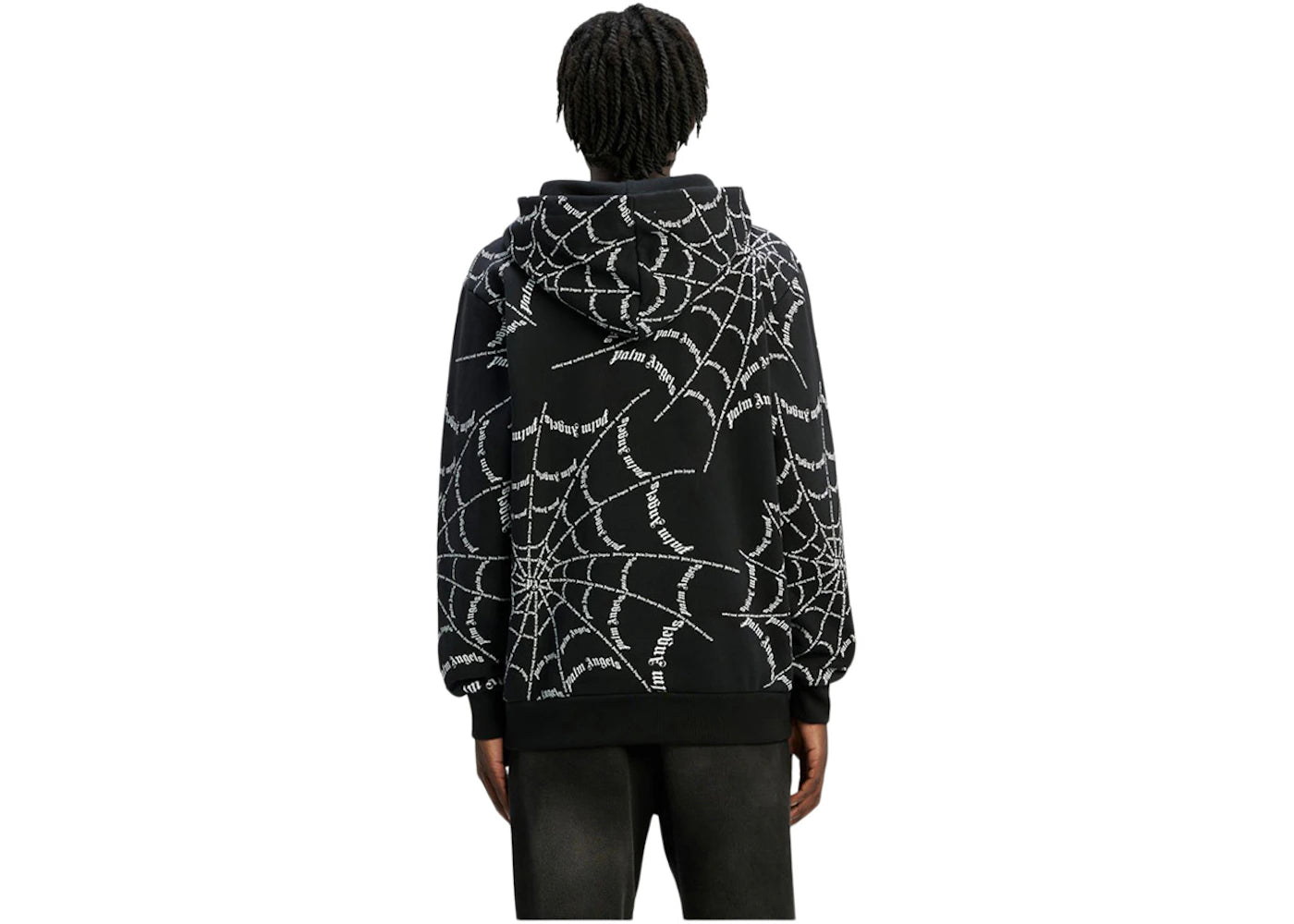 palm angels spider web hoodie black/off white