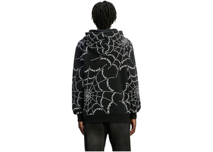 palm angels spider web hoodie black/off white