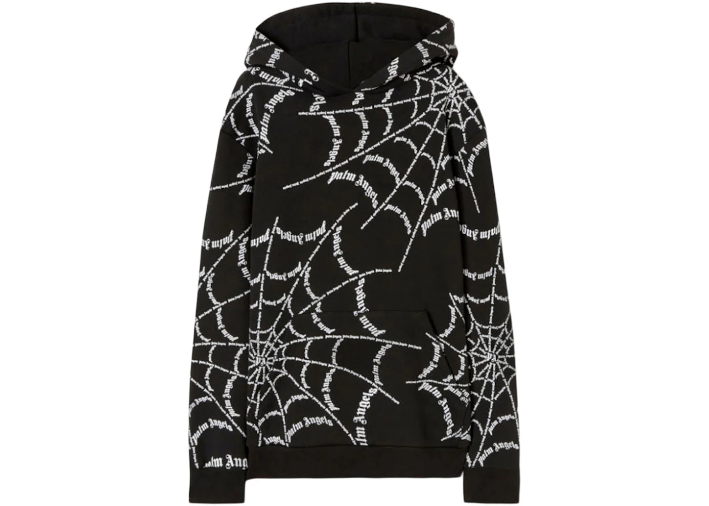 palm angels spider web hoodie black/off white