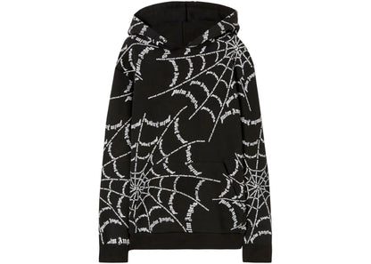 palm angels spider web hoodie black/off white