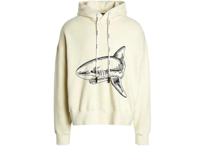 palm angels split shark hoodie butter/black
