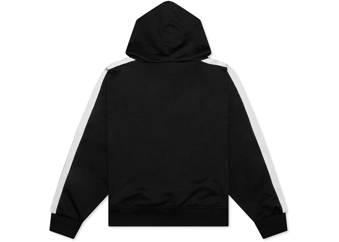palm angels stripe-detail zip-up hoodie black/white