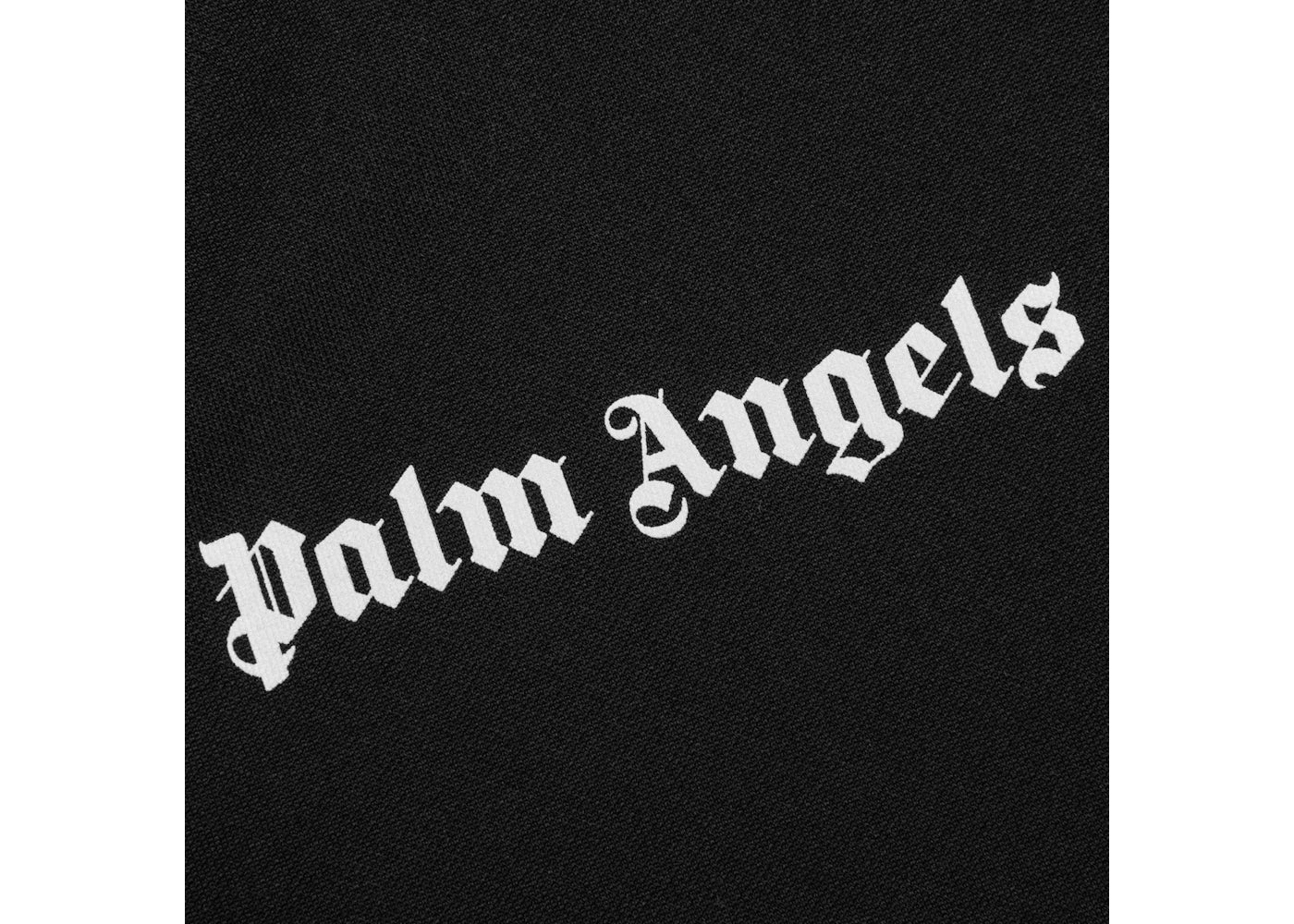 palm angels stripe-detail zip-up hoodie black/white