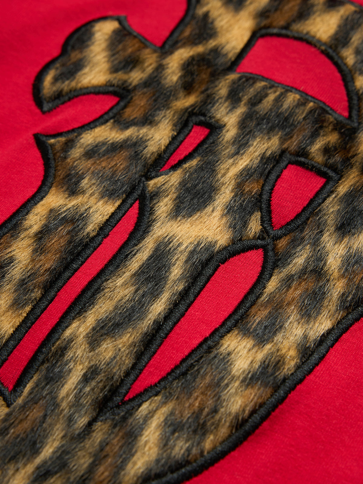 Denim Tears Faux Fur Leopard Tee Red