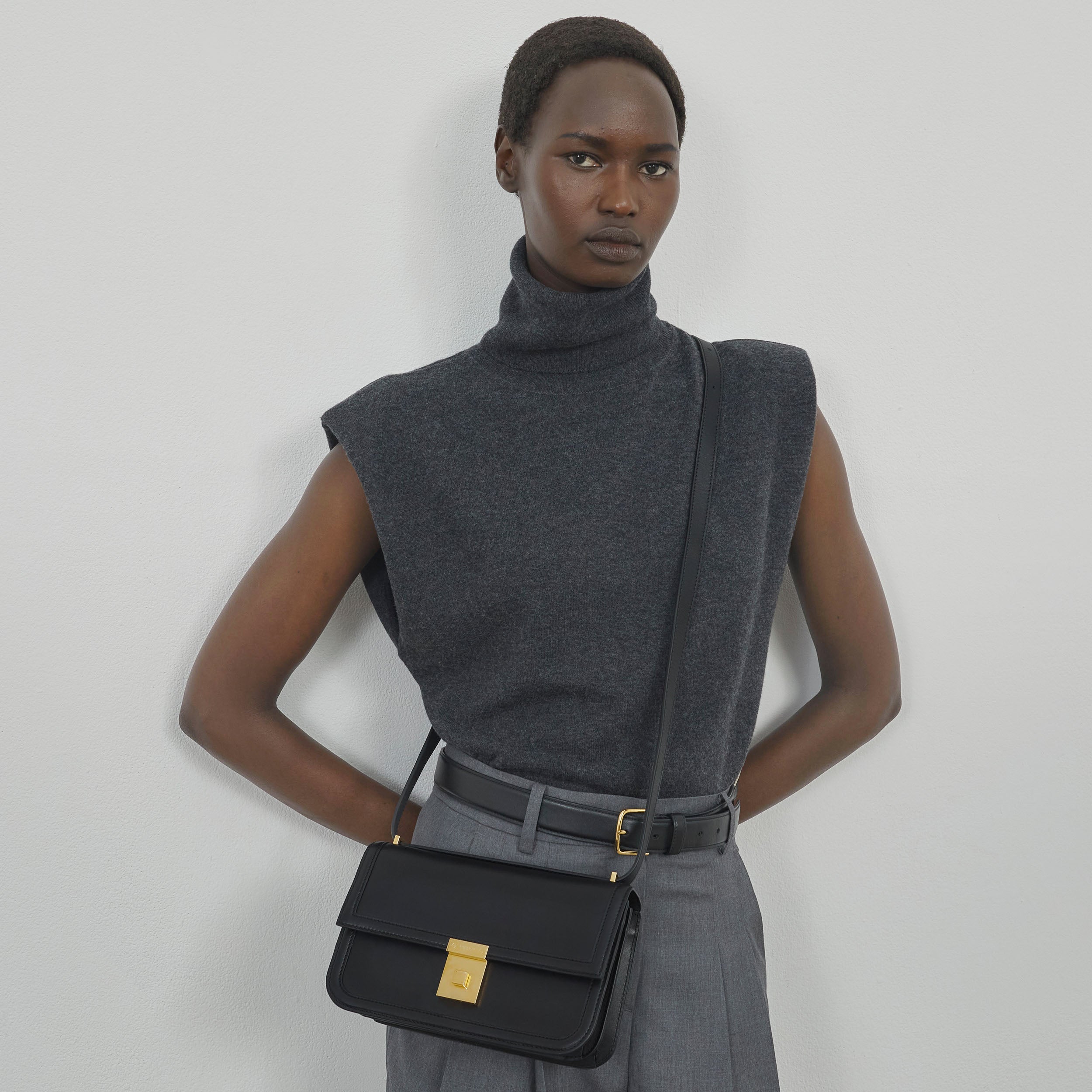 DeMellier The Paris Crossbody black smooth