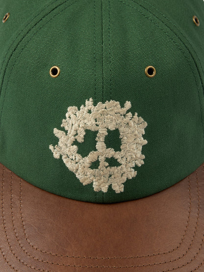 Denim Tears Peace Wreath Leather Brim Cap Rifle Green
