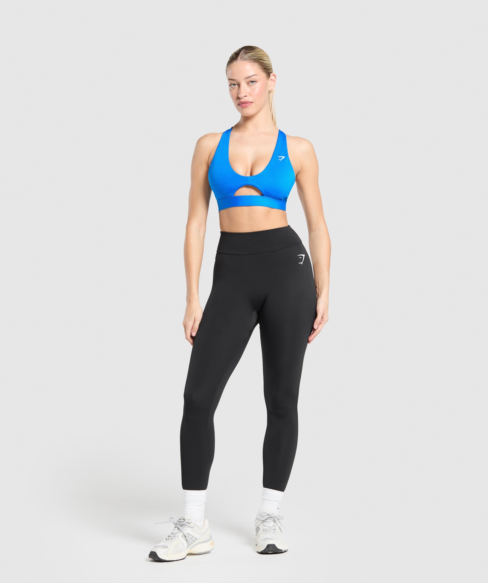 Women's Gymshark Peek A Boo Sports Bra Barbell Blue