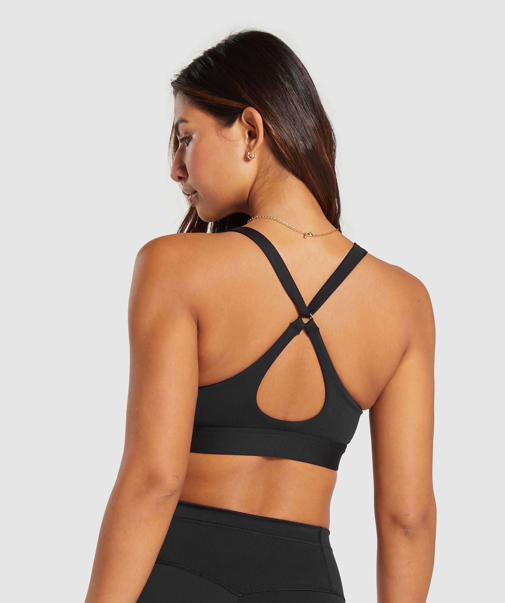 Women's Gymshark Peek A Boo Sports Bra Black