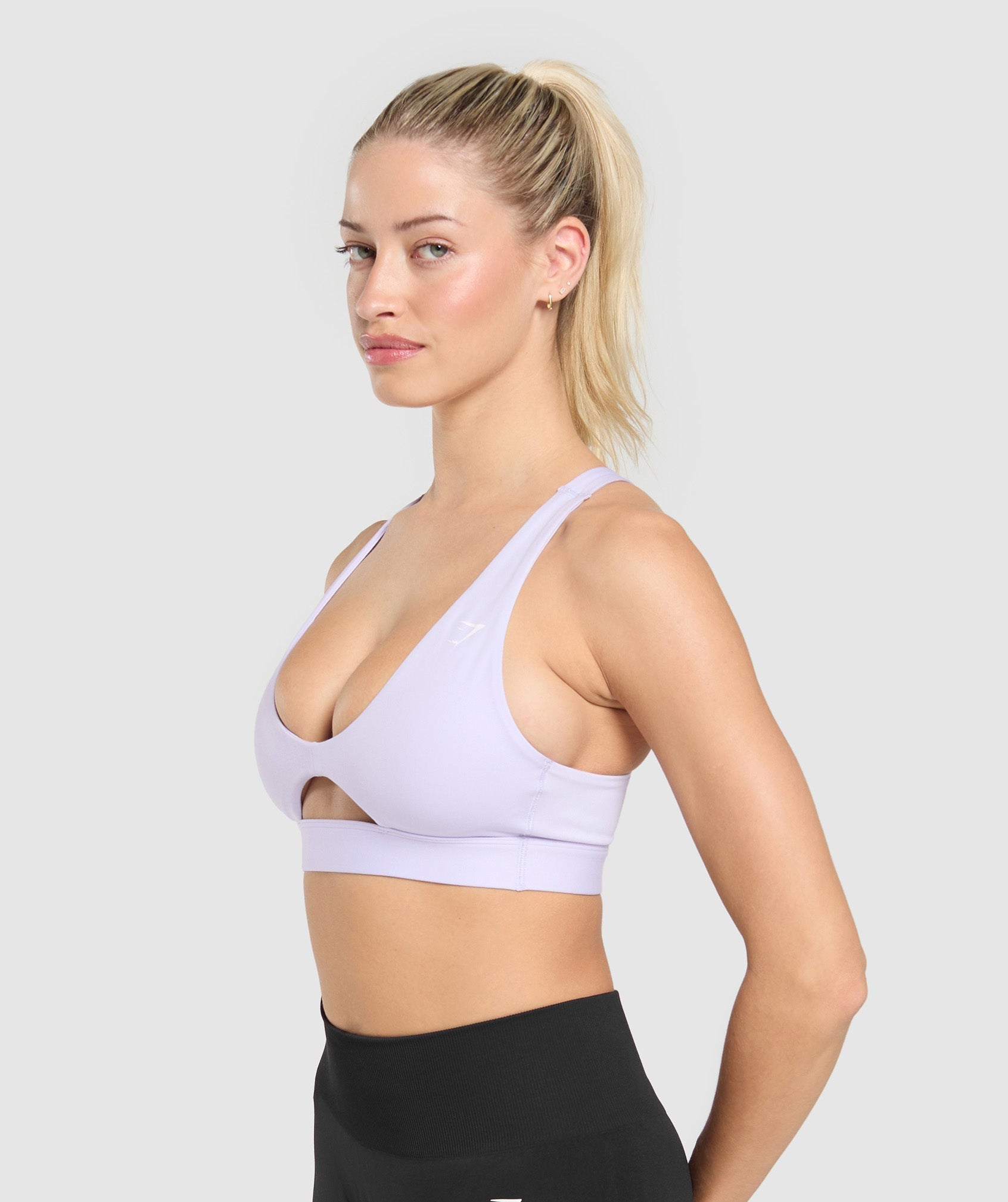 Women's Gymshark Peek A Boo Sports Bra Fresh Lilac