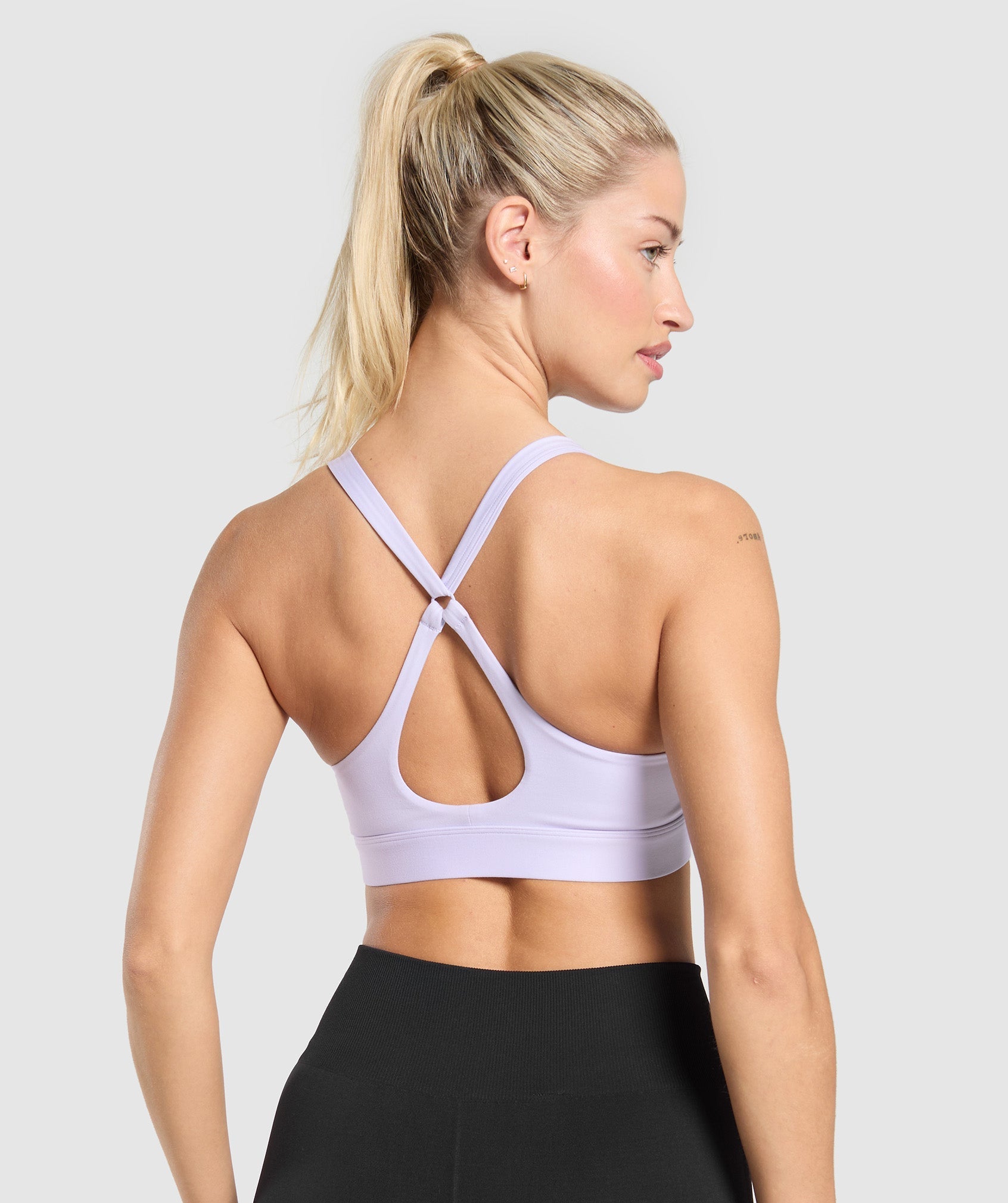 Women's Gymshark Peek A Boo Sports Bra Fresh Lilac