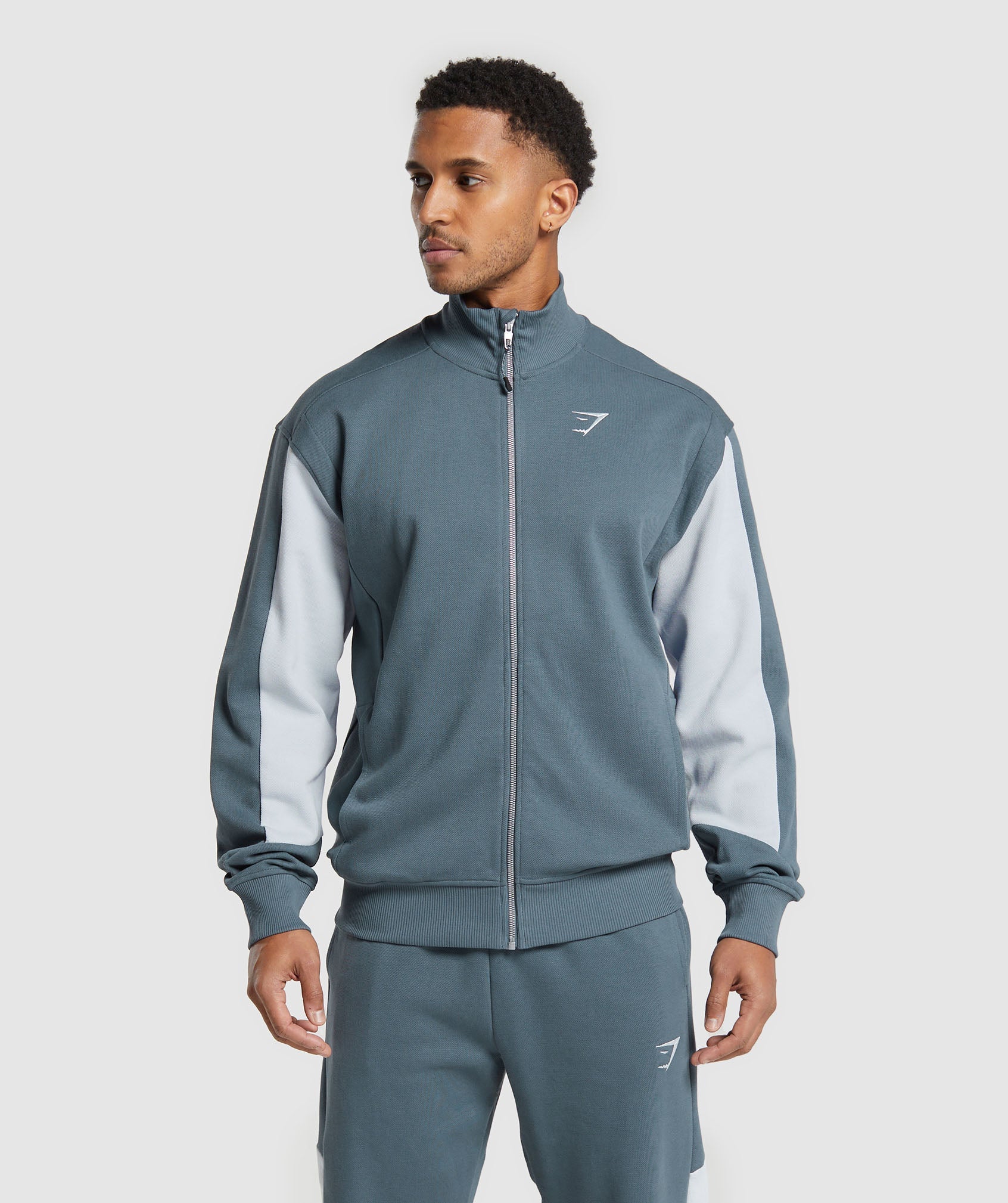 Gymshark Pique Track Jacket Titanium Blue
