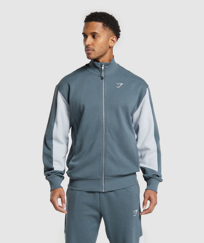 Gymshark Pique Track Jacket Titanium Blue