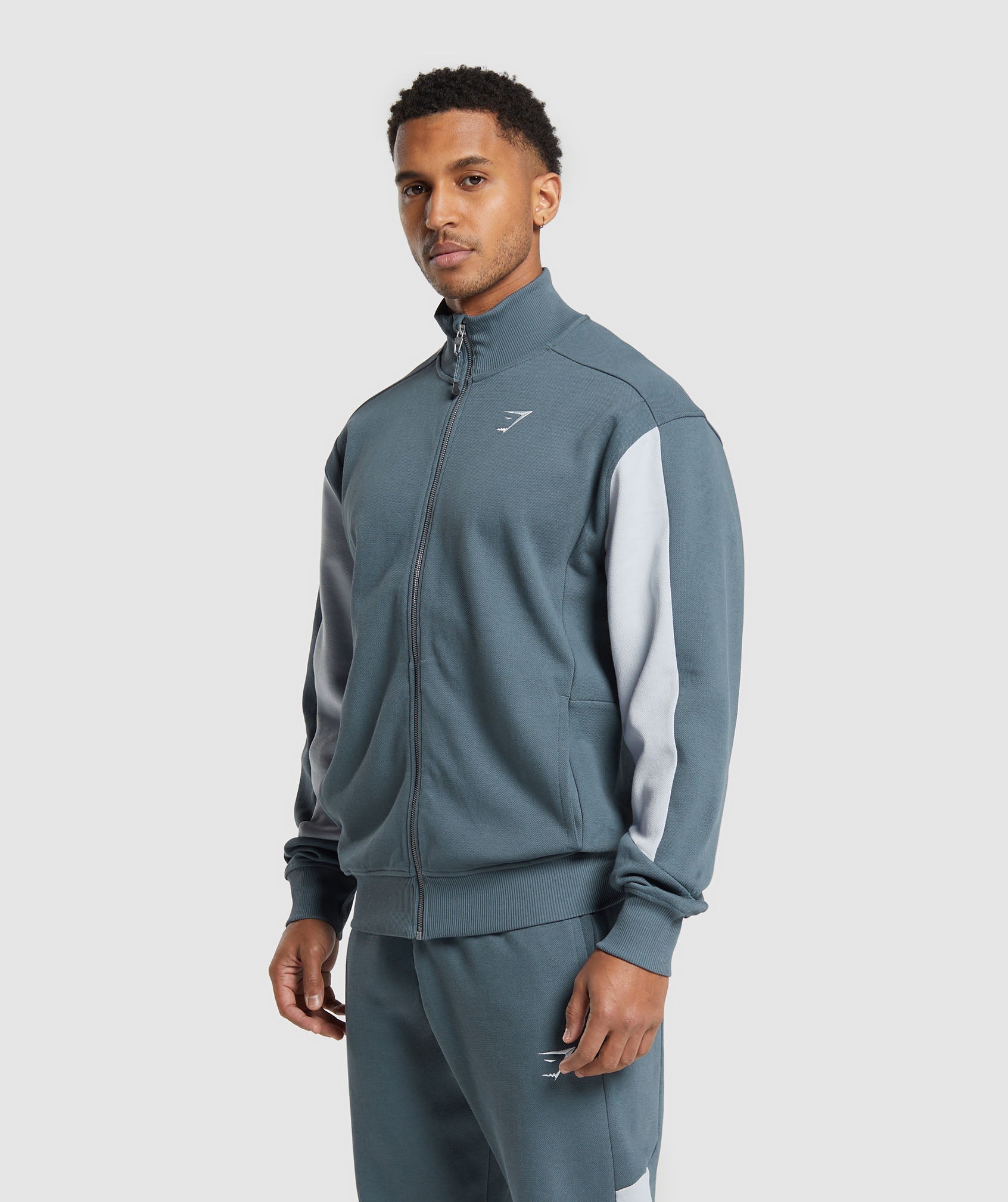 Gymshark Pique Track Jacket Titanium Blue